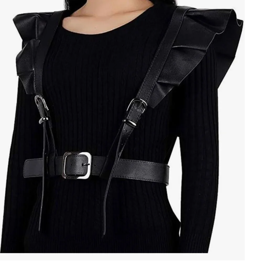 Women's Punk Leather Body Harness Belt